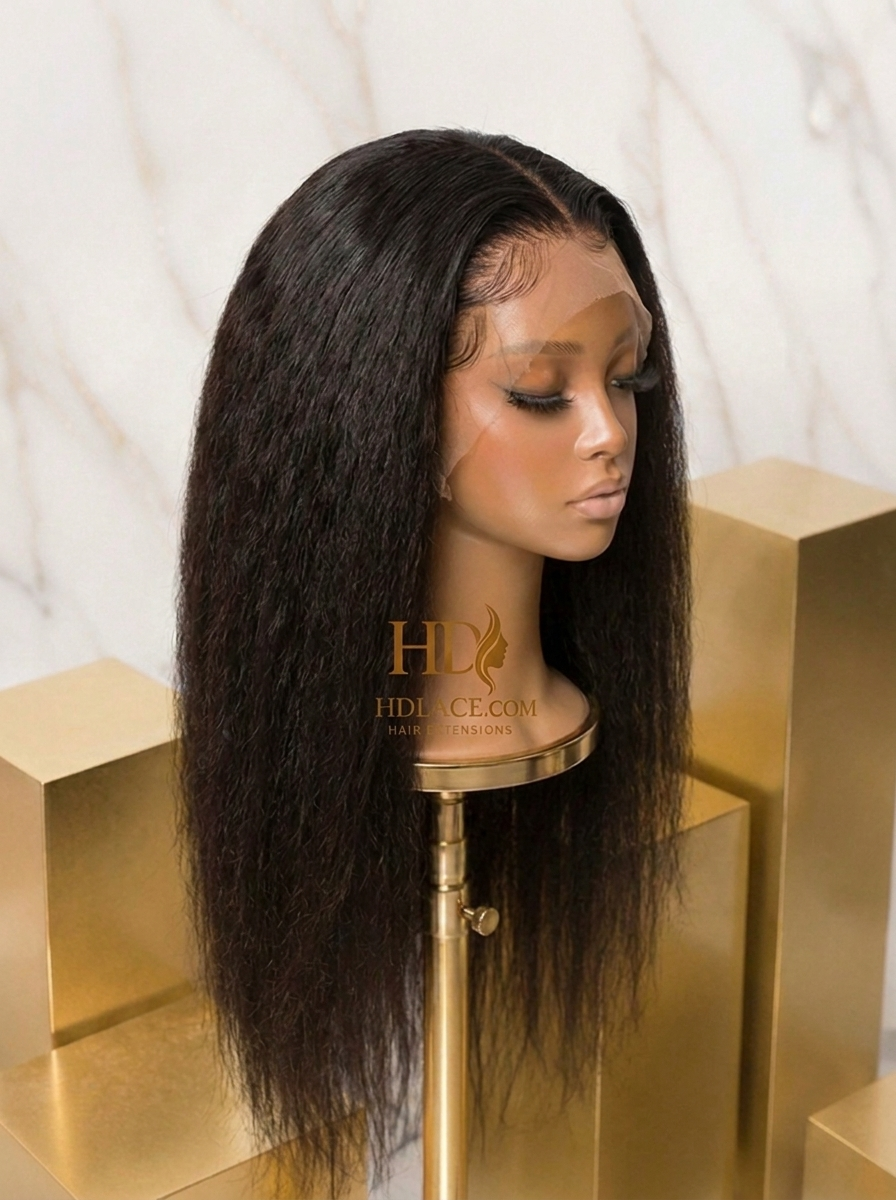 HD Full Lace Kinky Straight Yaki Wig