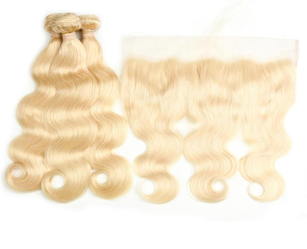 3 Brazilian Body Wave Blonde #613 Bundles with 13x4 Lace Frontal - HDLace.com