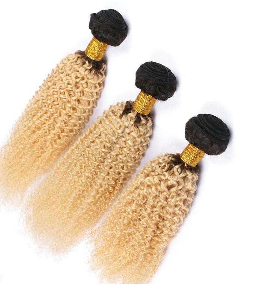 4 Malaysian Curly Blonde #T1B/613 Bundles with 13x4 Lace Frontal - HDLace.com