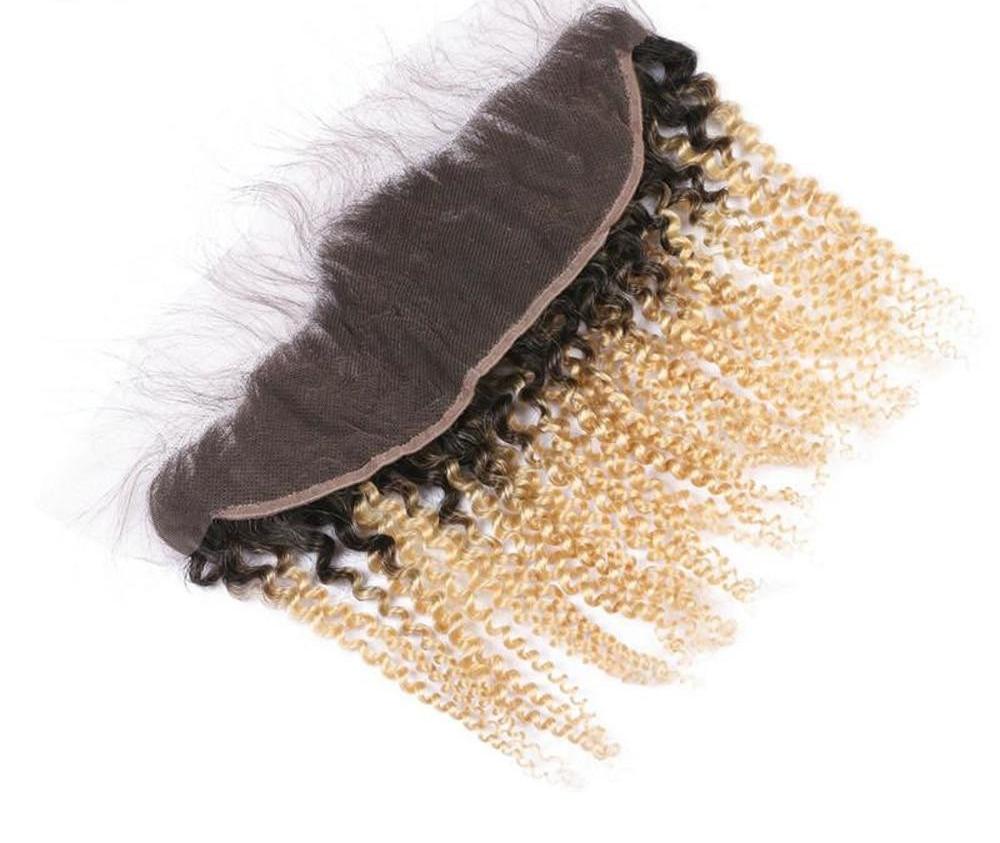 4 Malaysian Curly Blonde #T1B/613 Bundles with 13x4 Lace Frontal - HDLace.com