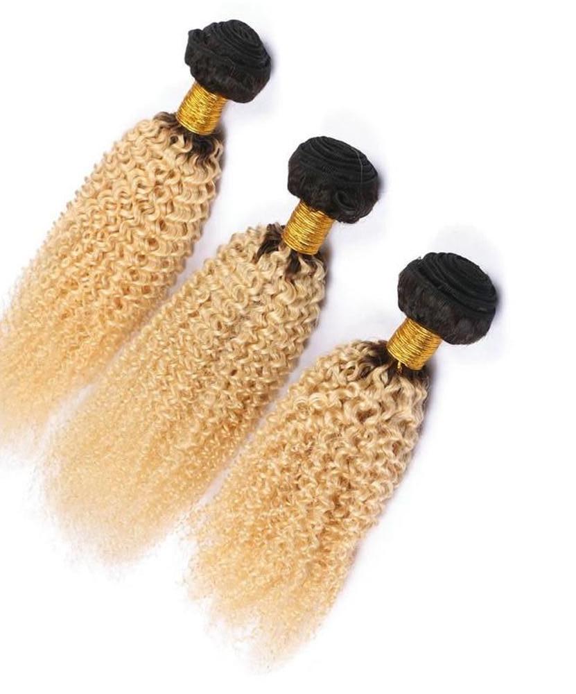 3 Malaysian Curly Blonde #T1B/613 Bundles with 13x4 Lace Frontal - HDLace.com