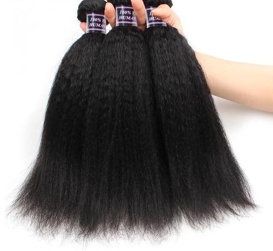 3 Brazilian Yaki Human Hair Bundles - HDLace.com